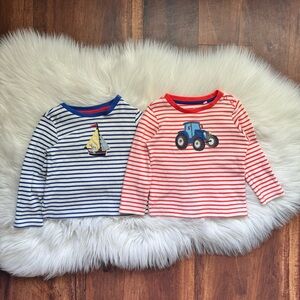 Baby Boden Bundle of 2 Long Sleeve Tee Size 9-12 Months